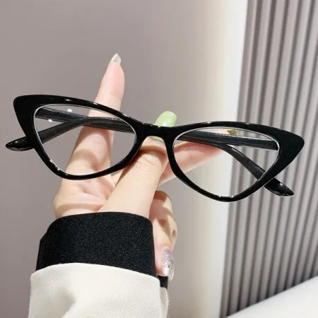 1pc Women's Plastic Fashionable Cat Eye Frame Anti Blue Light Glasses Clear Glasses Accessories Blue Light Glasses Accessories For Women Black