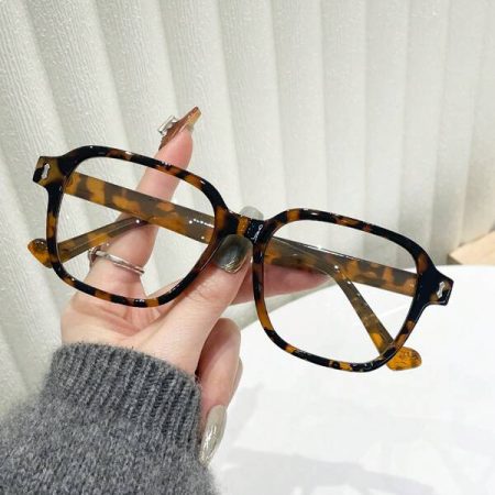 1 Pair Women Square Tortoise Shell Frame Blue Light Blocking Glasses College Style Cute Decorative Plain Glasses Fashion Accessories Clear Glasses Accessories Blue Light Glasses Accessories For Women Tortoiseshell