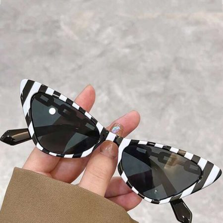 New Cat's Eye Triangle Fashion Glasses Metal Chain Fashion Glasses Women's Fashion Personality Glasses Fashion Stripe Glasses Beach Accessories For Women Glasses Shades Multicolor