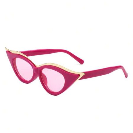 Round Extreme Cat Eye Women's Sunglasses Hot Pink