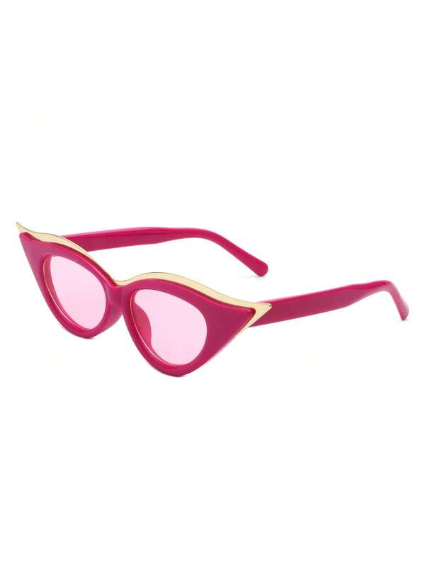 Round Extreme Cat Eye Women's Sunglasses Hot Pink