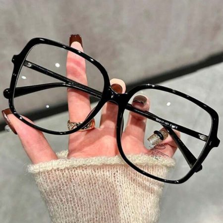 1pc Unisex Large Frame TR Square Fashionable Casual Optical Glasses, Anti-Blue Light, Clear Lens Clear